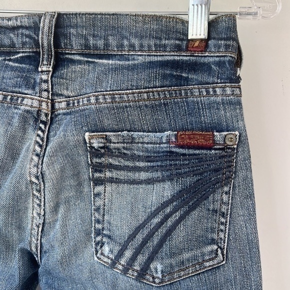 7 For All Mankind Dojo Jeans Size 24 Womens Denim Bermuda Shorts 7FAMK Cotton - Picture 7 of 12